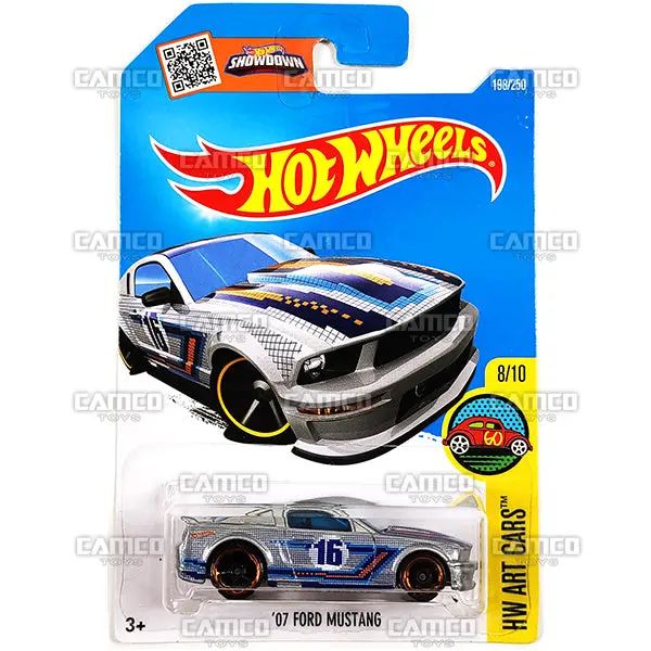 07 Ford Mustang #198 Silver - 2016 Hot Wheels 1