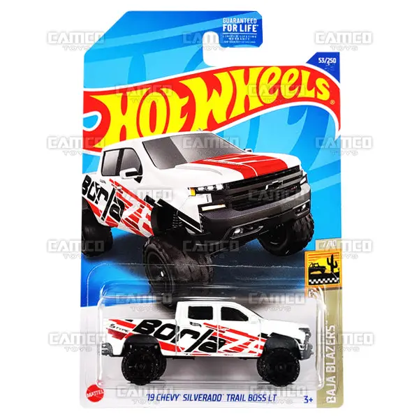 19 Chevy Silverado Trail Boss Lt #53 White - 2022 Hot Wheels 1