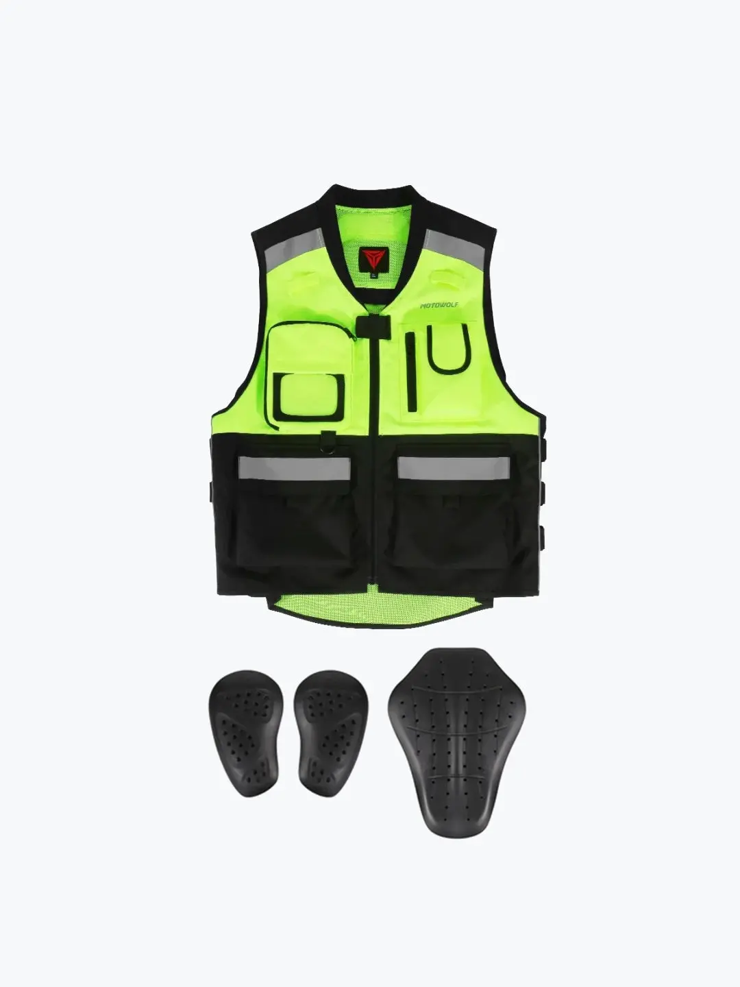 Motowolf Vest With Pad Black Green 0504 1