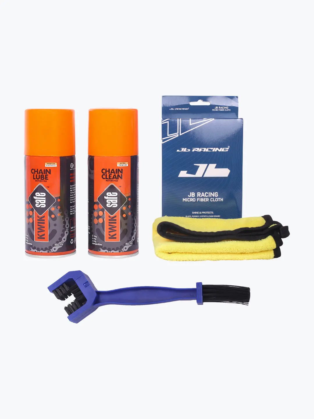 Kwik Safe Chain Lube + Chain Cleaner + Brush + Jb Cloth Combo 1