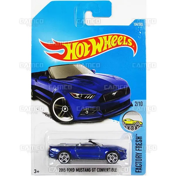 2015 Ford Mustang Gt Convertible #104 Blue - 2017 Hot Wheels 1