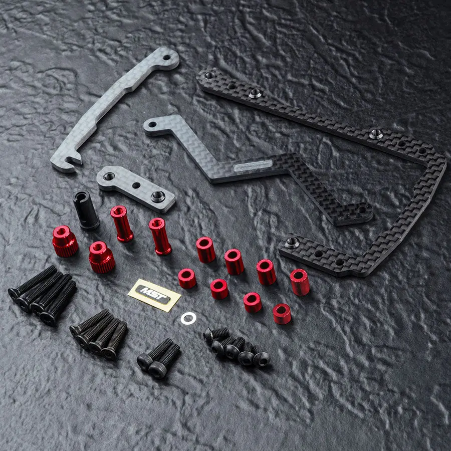 Mst Rmx/Rrx Rs Carbon Short Battery Holder Set - Red 1