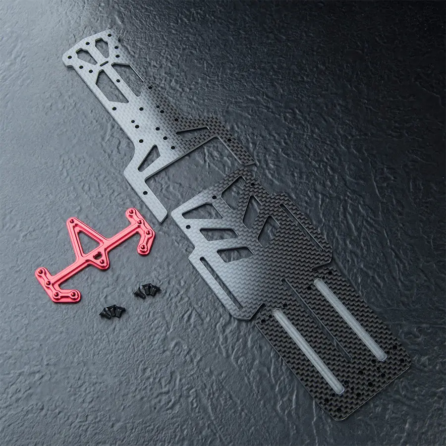 Mst Rmx 4 Carbon Lightweight Adjustable Wheelbase Lower Deck - Red 1