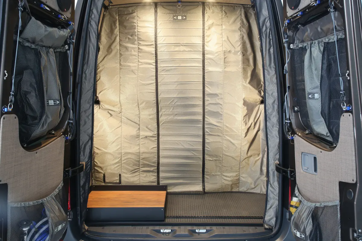 07+ Sprinter Van Fabric Partition W/ Shower Flap 1