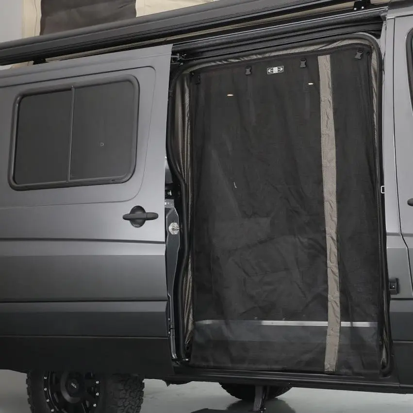 07 + Sprinter Van Fabric - Low Roof Passenger Side Sliding Door Bug Net 1