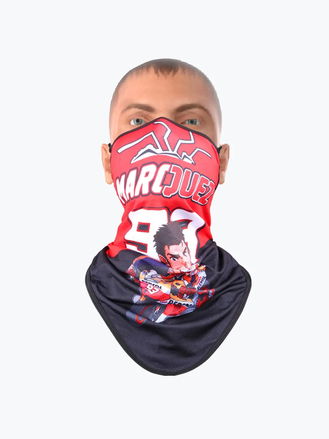 Riding Face Mask 93 Black Red 1