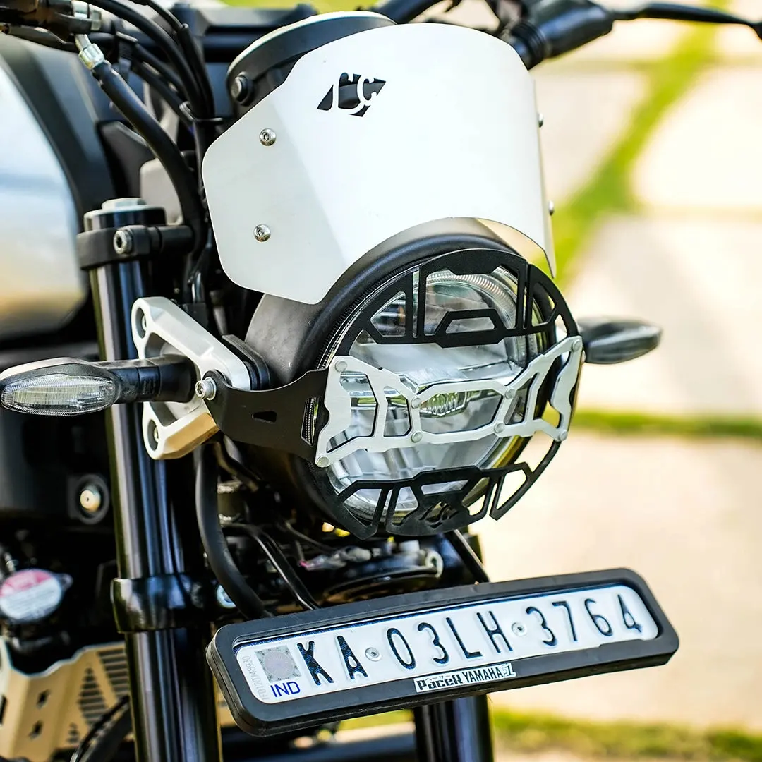 Legundary Yamaha Xsr 155 Cosmic Headlight Grill Black Silver 1
