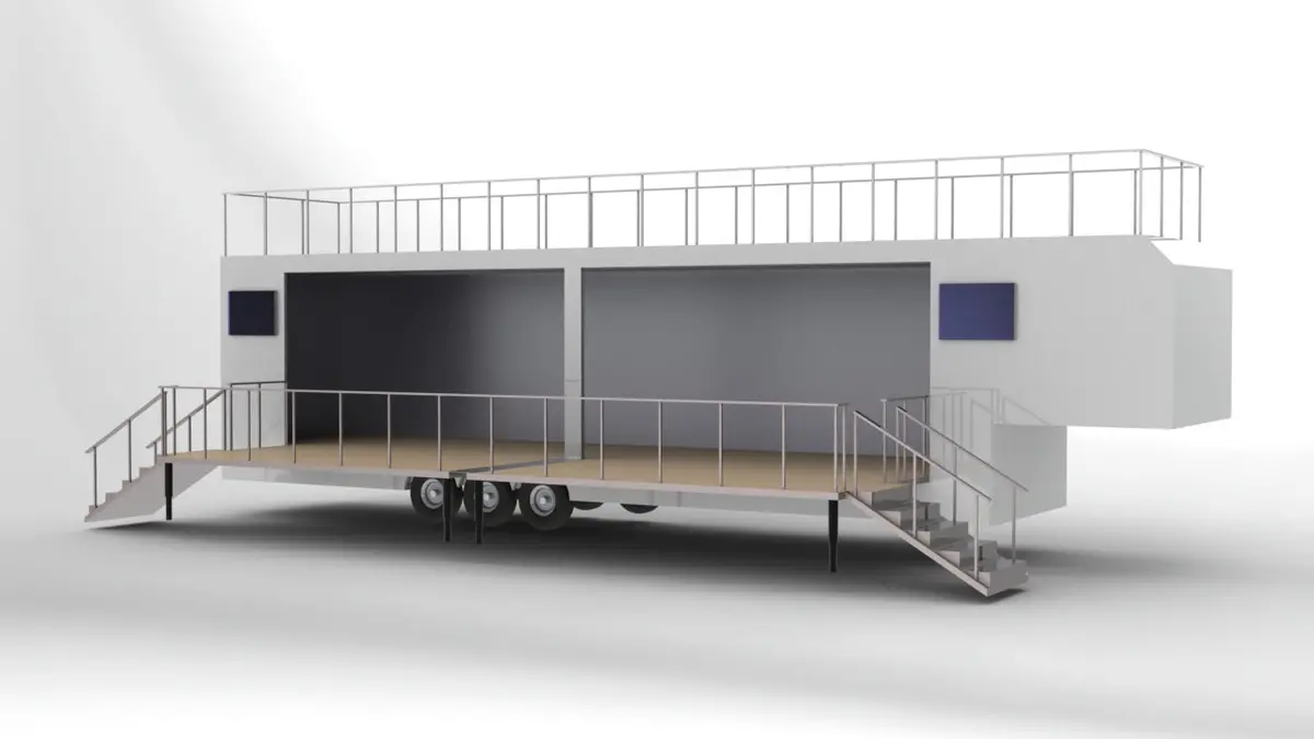 45' Twin Stage Mobile Marketing Trailer 1