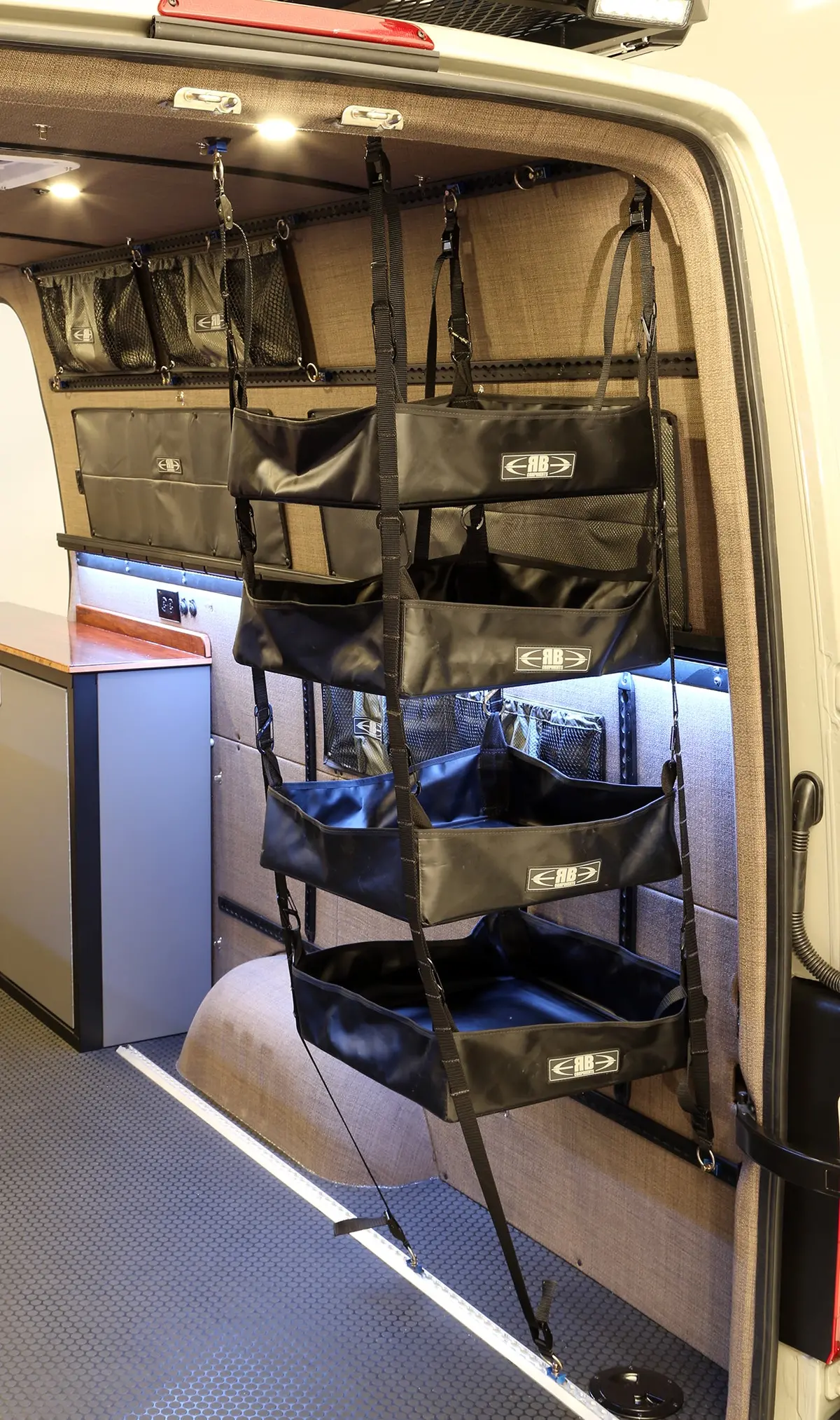 75"H Fabric Adjustable Hanging Shelf System - 4 Shelves 1