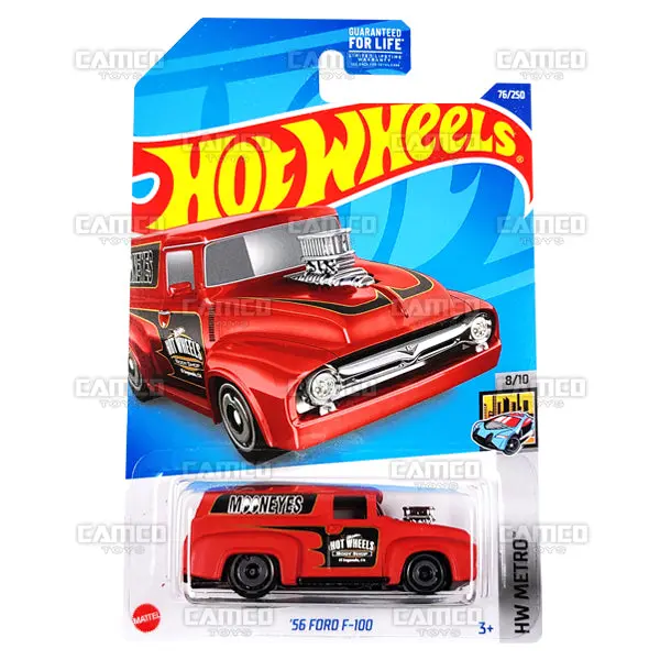 56 Ford F-100 #76 Red - 2022 Hot Wheels 1
