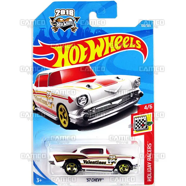 57 Chevy #100 White - 2018 Hot Wheels 1