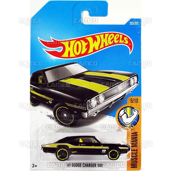 69 Dodge Charger 500 #285 Black - 2017 Hot Wheels 1