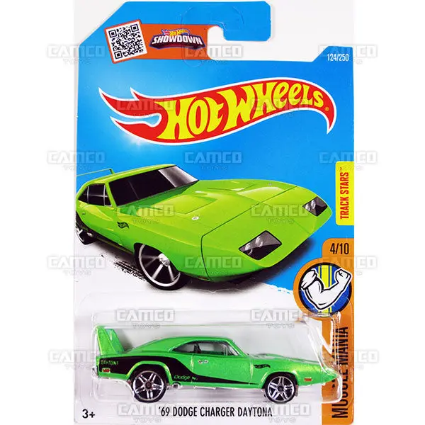69 Dodge Charger Daytona #124 Green - 2016 Hot Wheels 1