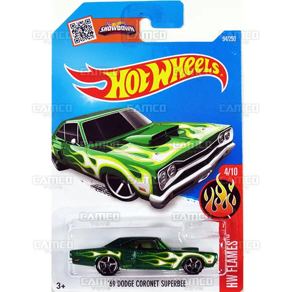 69 Dodge Coronet Superbee #94 Green - 2016 Hot Wheels 1