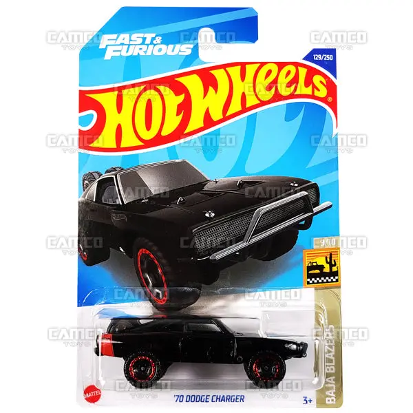 70 Dodge Charger #129 Black - 2022 Hot Wheels 1