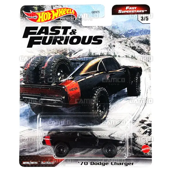 70 Dodge Charger #3 Black - 2021 Hot Wheels (Fast Superstars) 1