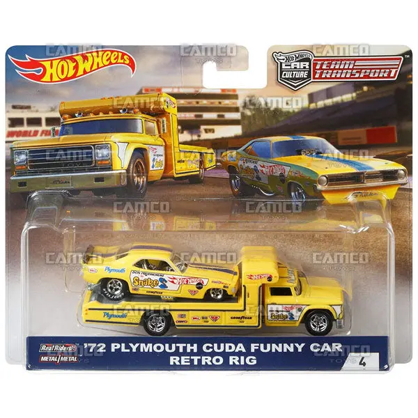 72 Plymouth Cuda Funny Car Retro Rig - 2018 Hot Wheels 1