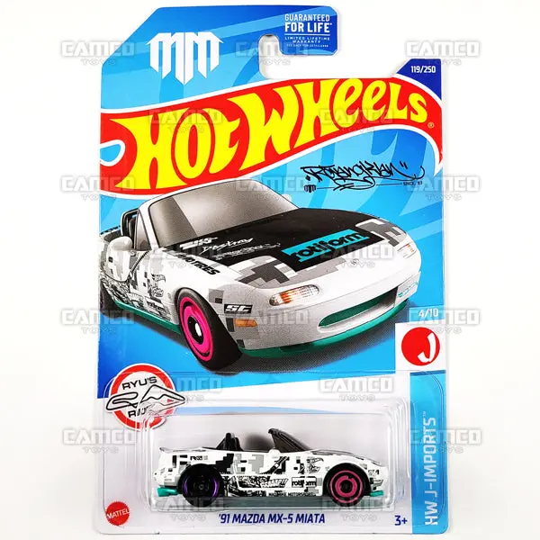91 Mazda Mx-5 Miata #119 White - 2022 Hot Wheels 1