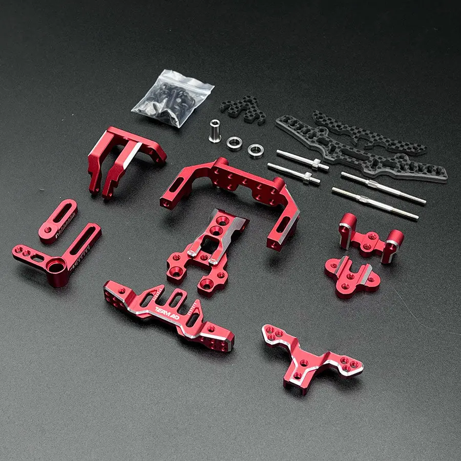Team Ad Ad-Xf Front Bulkhead Conversion Kit - Red 1