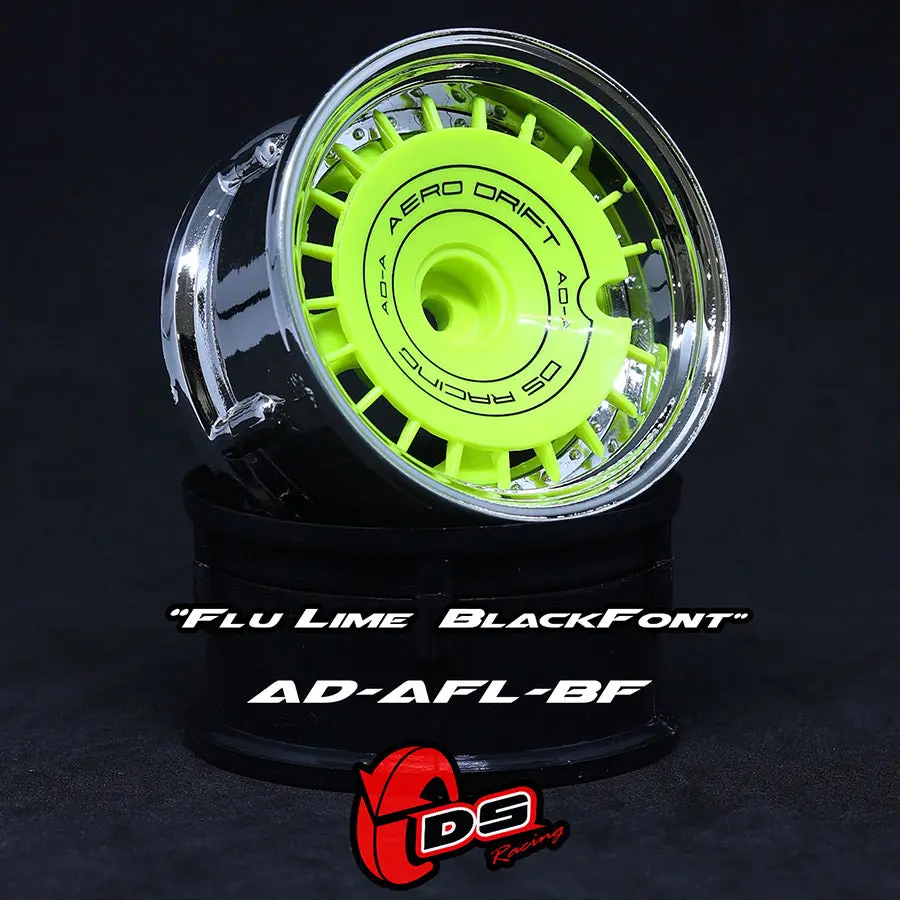 Aero Drift Wheel Cover - Sloped Flu Lime W/ Black Font 1