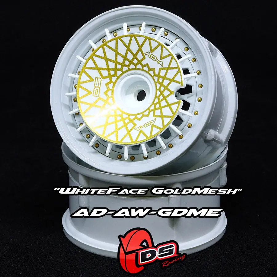 Aero Drift Wheel Cover - Slope White W/ Gold Mesh 1