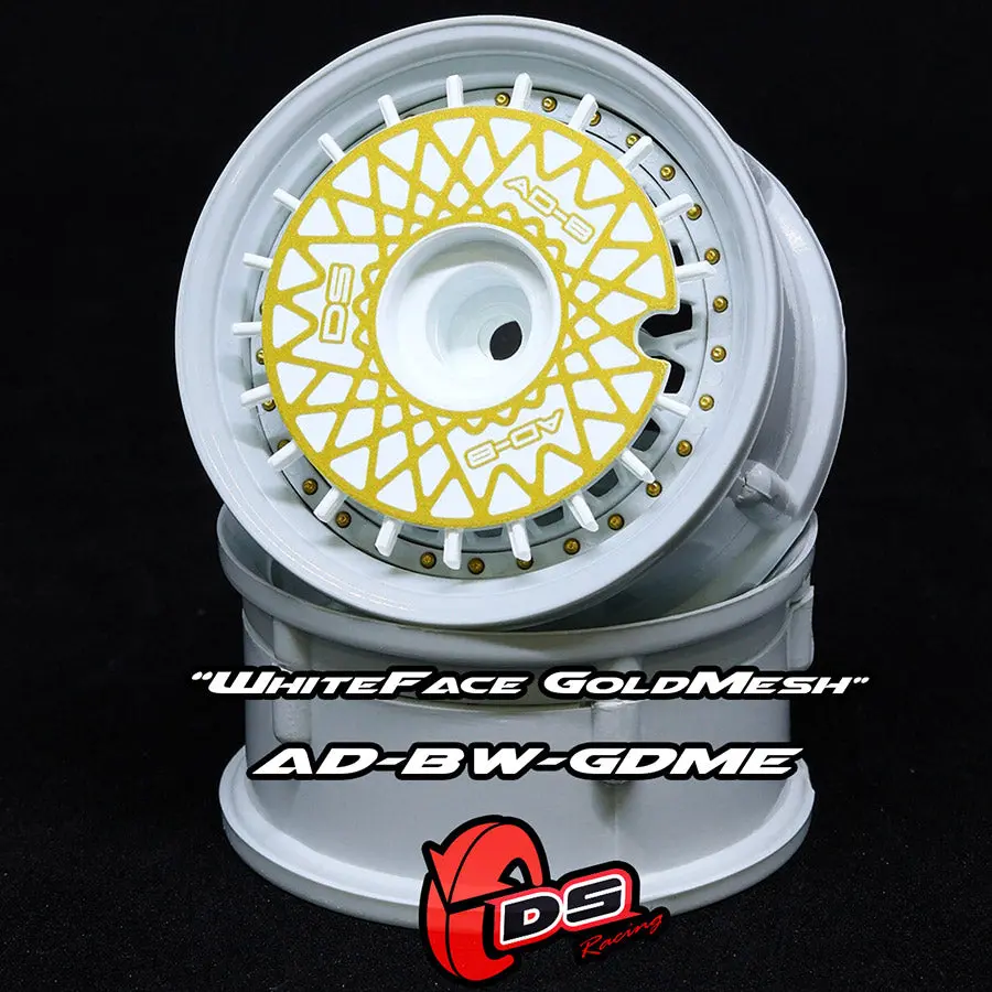 Aero Drift Wheel Cover - Flat White W/ Gold Mesh 1