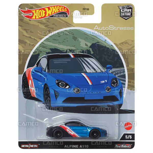 Alpine A110 #5 Black/Blue- 2022 Hot Wheels (Auto Strasse) 1