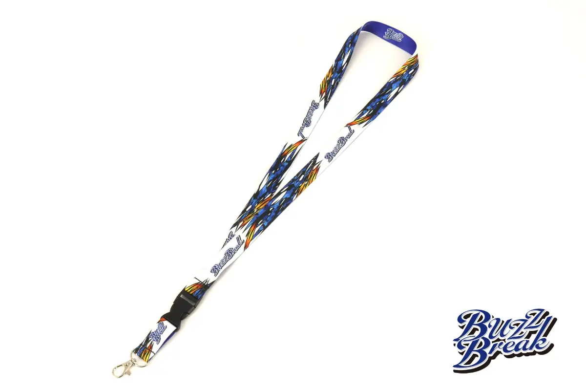 Buzz Break Neck Strap (Blue X White) 1