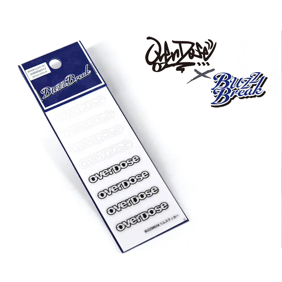 Buzz Break Cut-Out Rim Sticker - Overdose Type White/Black 1