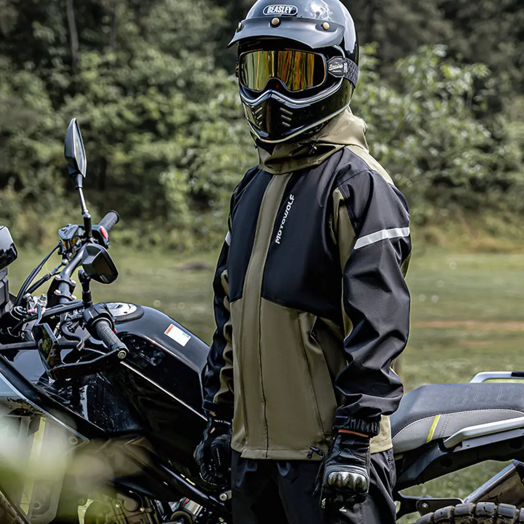 Motowolf Raincoat Green Mdl0405 1