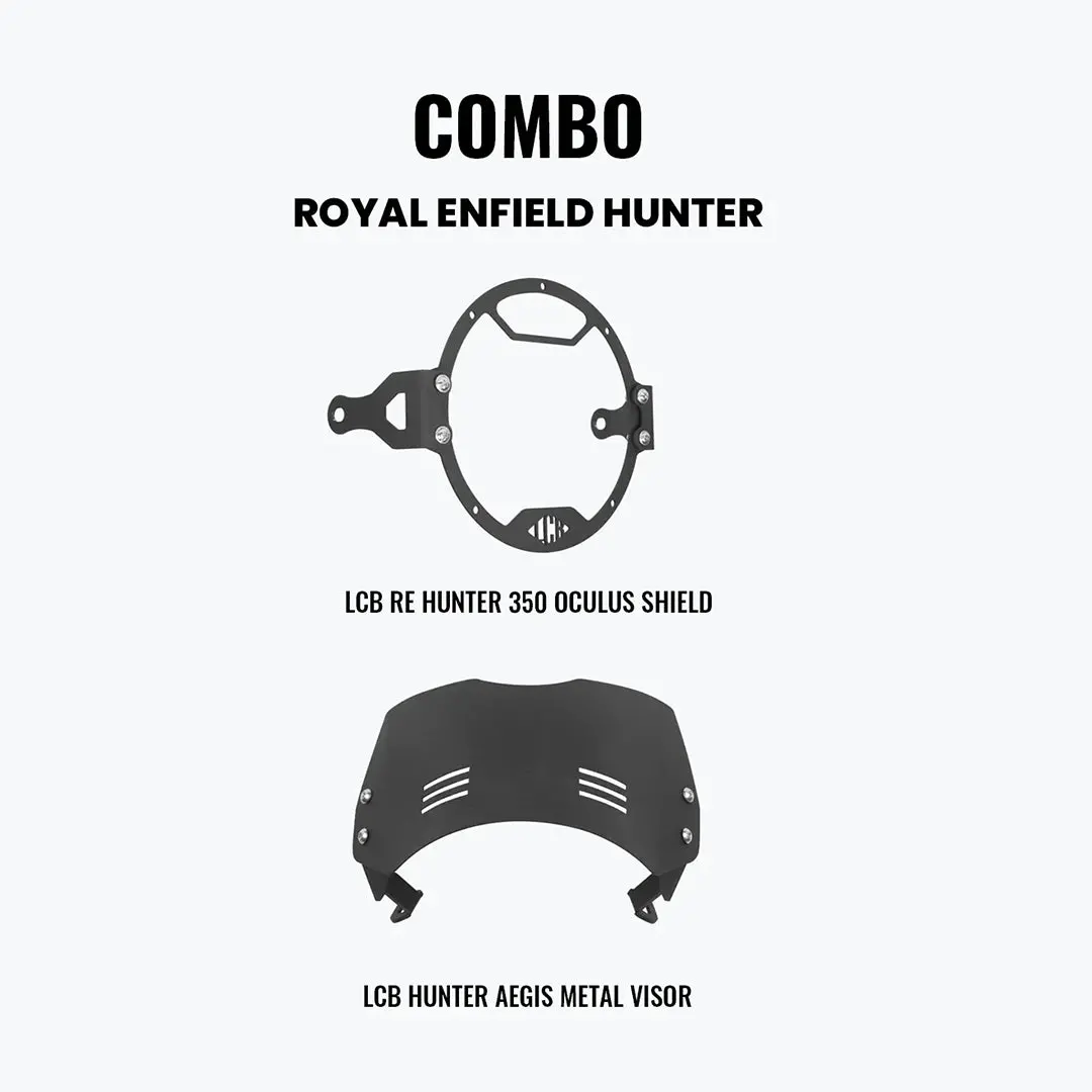 Legundary Headlight Shield &  Metal Visor Combo For Hunter 350 1