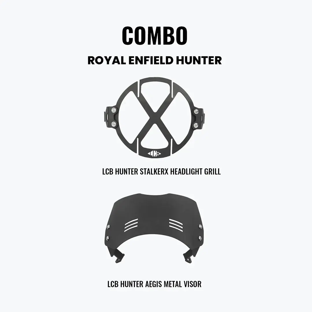 Legundary Headlight Grill &  Metal Visor Combo For Hunter 350 1