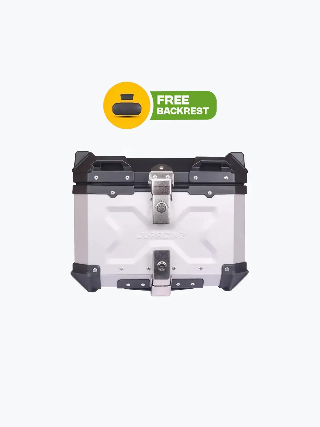 Jb Racing Top Case 45L Silver Premium With Back Rest Pad 1