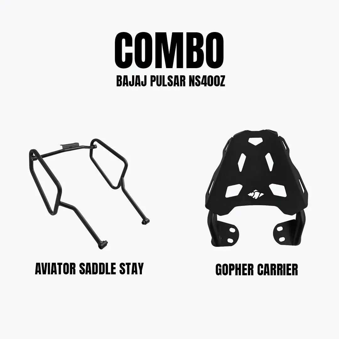 Legundary Bajaj Ns 400Z Aviator Saddle Stay & Gopher Carrier Combo 1