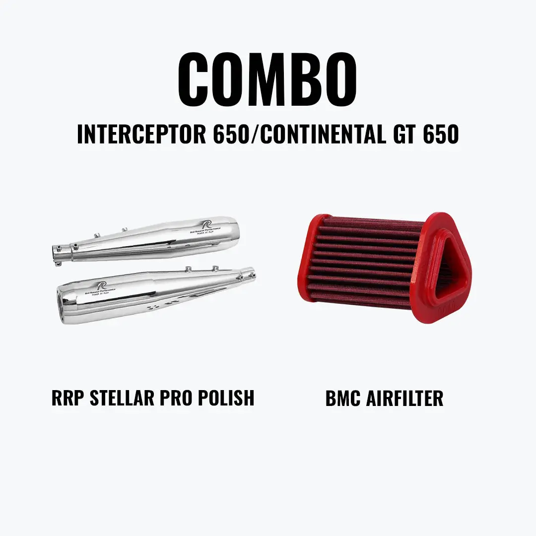 Red Rooster Performance Interceptor 650 & Continental Gt 650 Stellar Pro Polish + Bmc Airfilter 1