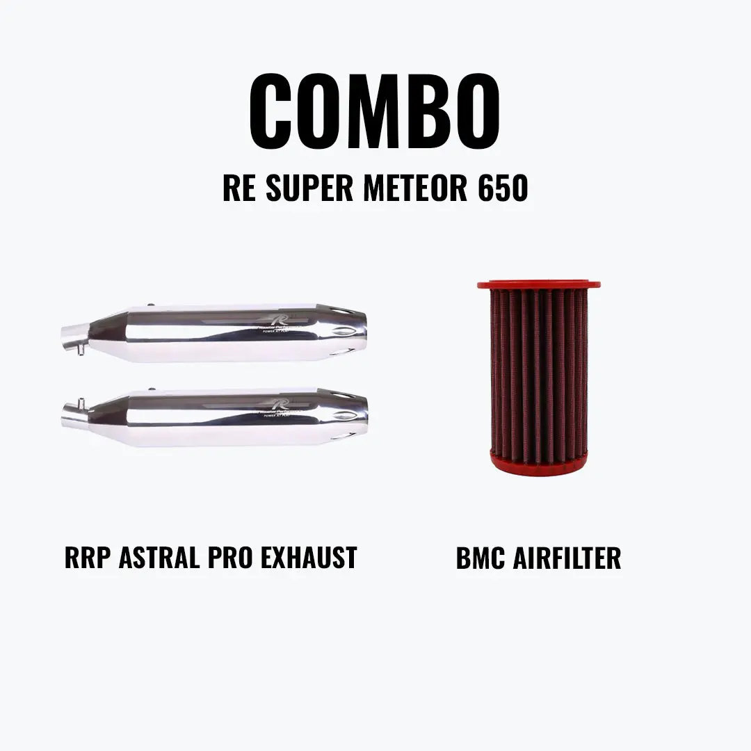 Red Rooster Performance Super Meteor650 Astral Pro Exhaust Polish + Bmc Airfilter 1
