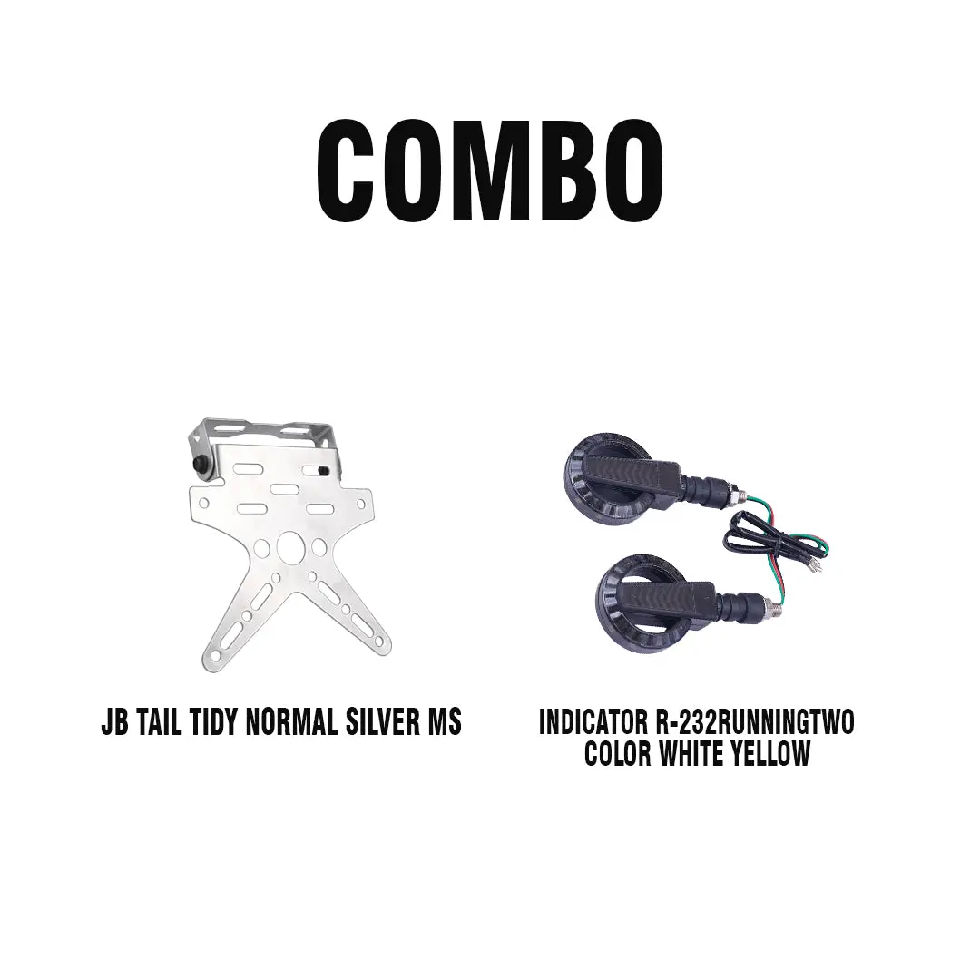 Jb Tail Tidy Normal Silver Ms + Indicator R-232 Running Two Color White Yellow 1