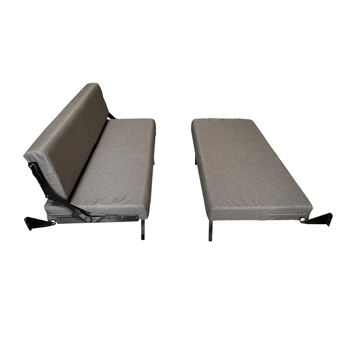 58" Rear Dinette/Bed Setup For 07+ Sprinter Vans - Charcoal Cloth 1