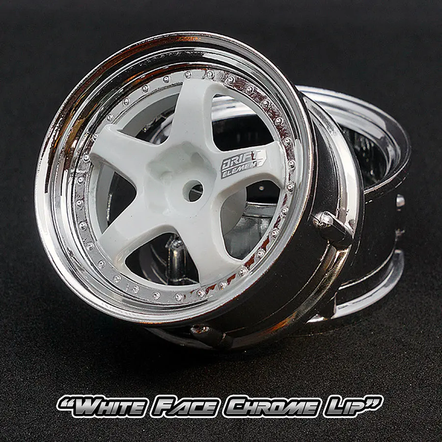 De 5 Spoke Wheel Set - White/Chrome 1