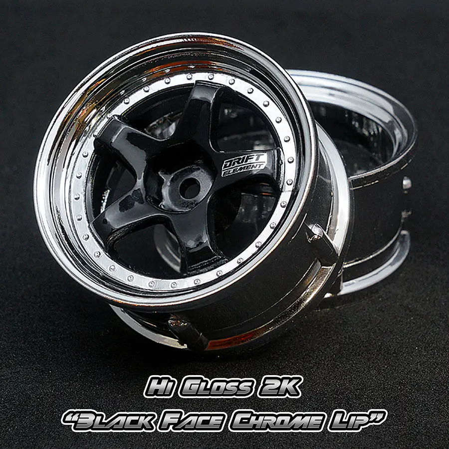 De 5 Spoke Wheel Set - Hi Gloss 2K Black/Chrome 1