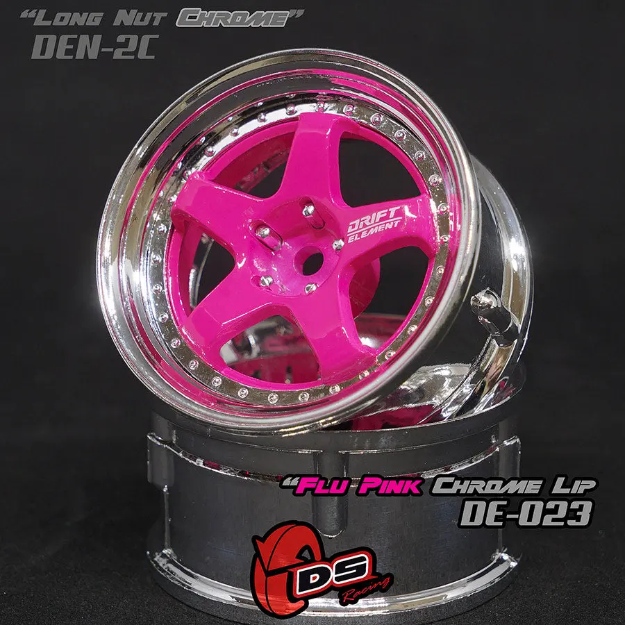 De 5 Spoke Wheel Set - Flu Pink/Chrome Lip 1