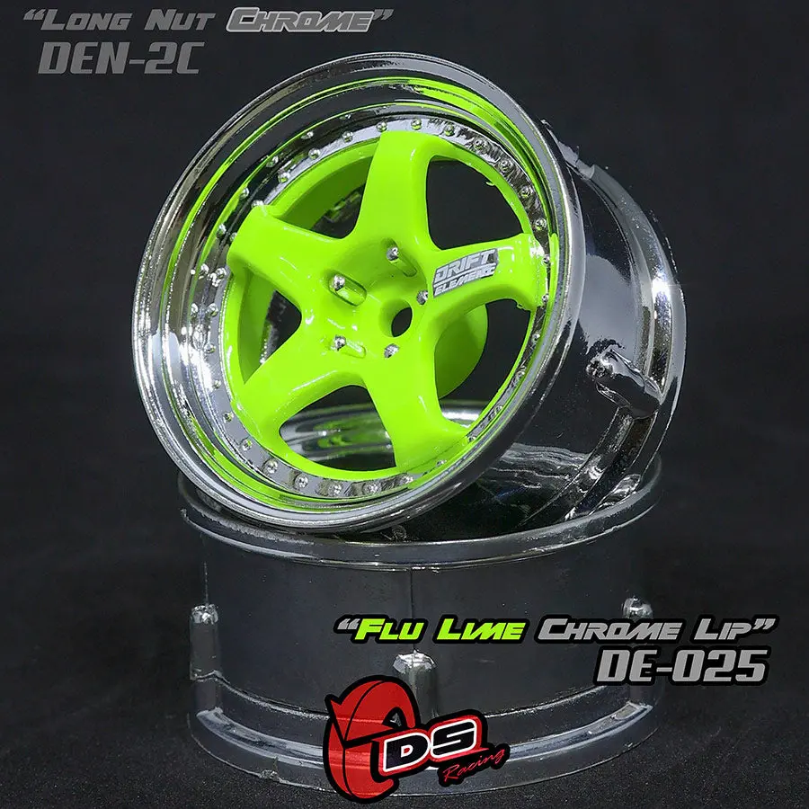 De 5 Spoke Wheel Set - Flu Lime/Chrome Lip 1