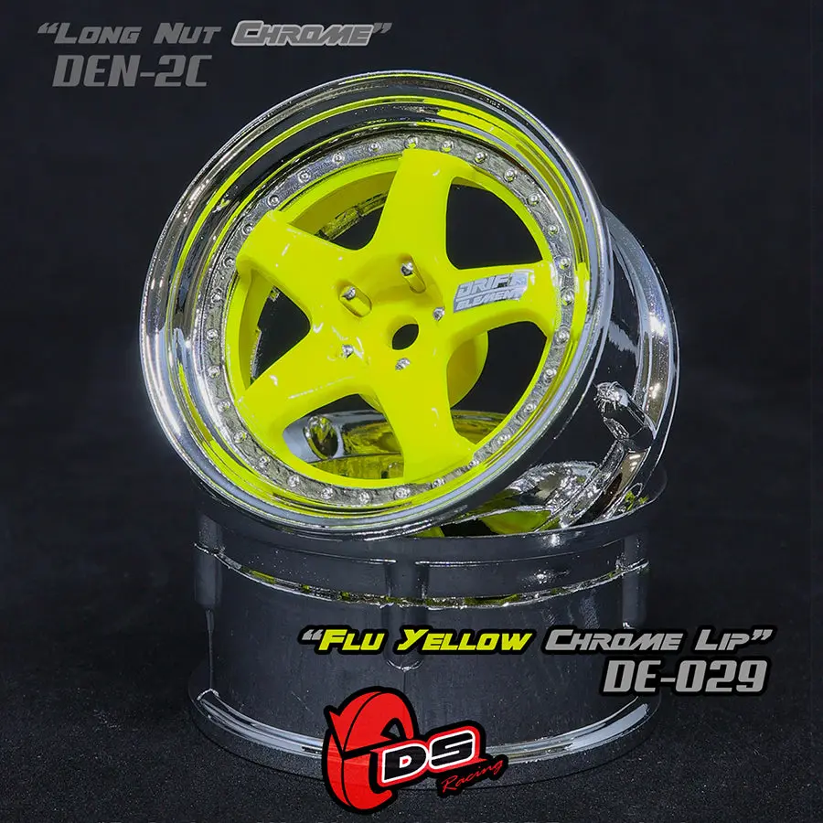 De 5 Spoke Wheel Set - Flu Yellow/Chrome Lip 1