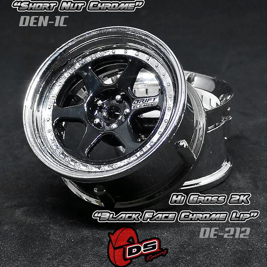 De 6 Spoke Wheel Set - Hi Gloss 2K Black/Chrome 1