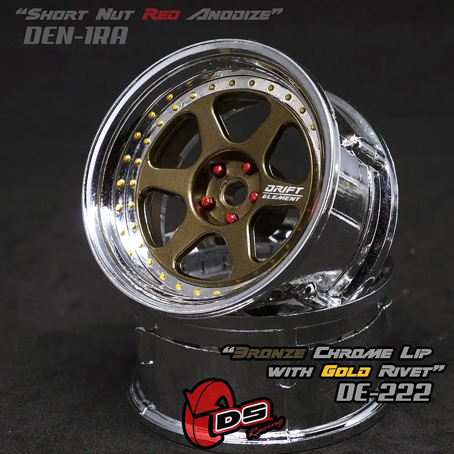 De 6 Spoke Wheel Set - Bronze/Chrome W/ Gold Rivets 1