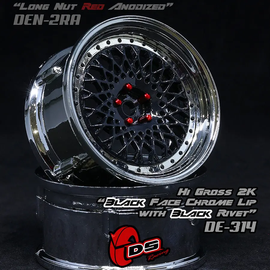 De Mesh Wheel Set - Black/Chrome W/ Black Rivets 1