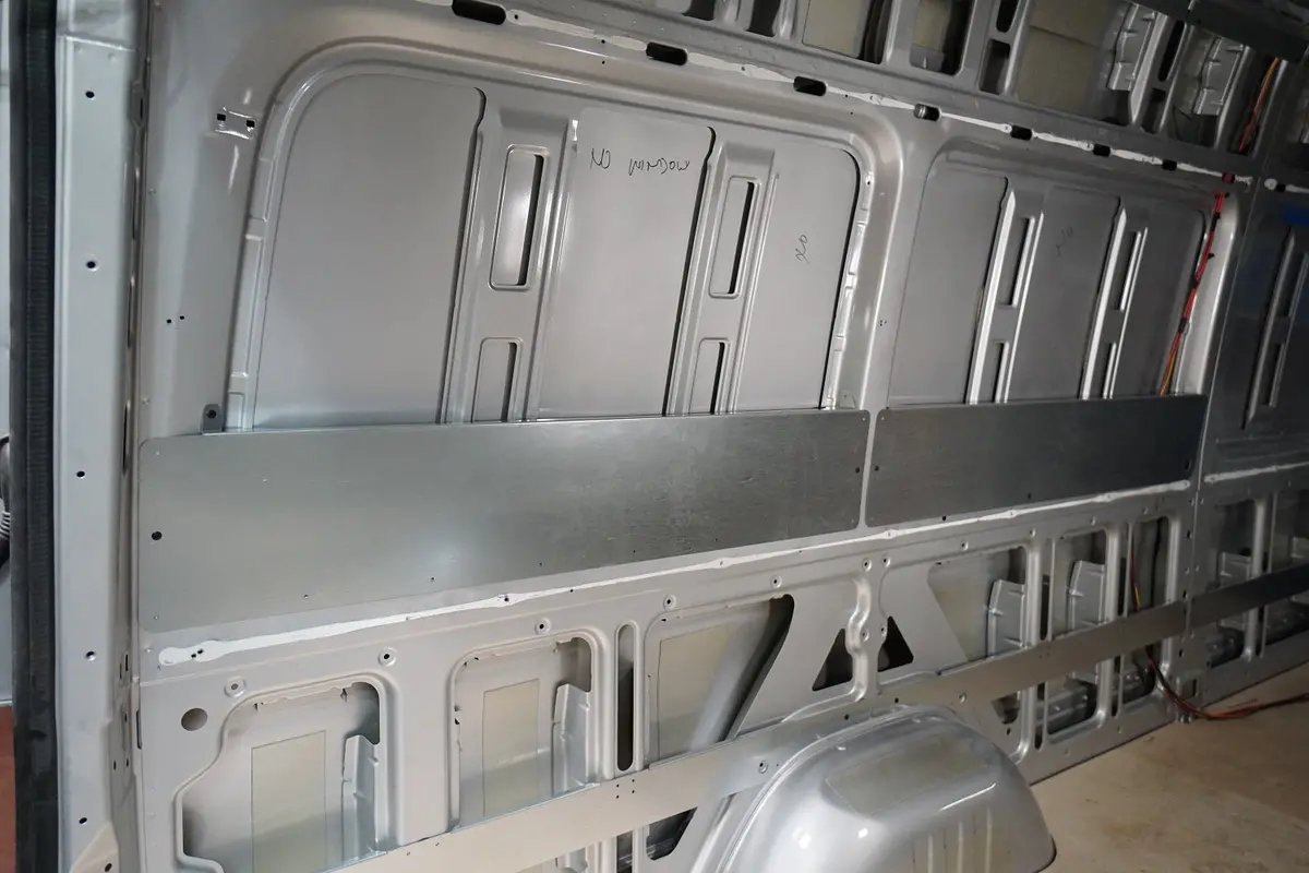 07+ Sprinter Van 170 - 36" - 38" High Panel Bed Wall Brace Kit 1