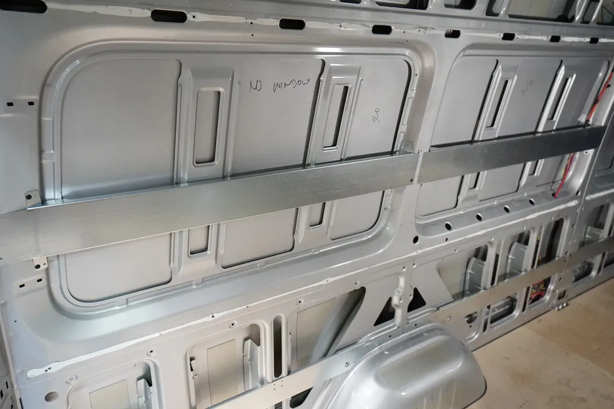 07+ Sprinter Van 170 - 43" - 45" High Panel Bed Wall Brace Kit 1