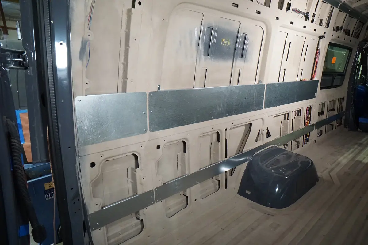 07+ Sprinter Van 170 Ext - 36" - 38" High Panel Bed Wall Brace Kit 1