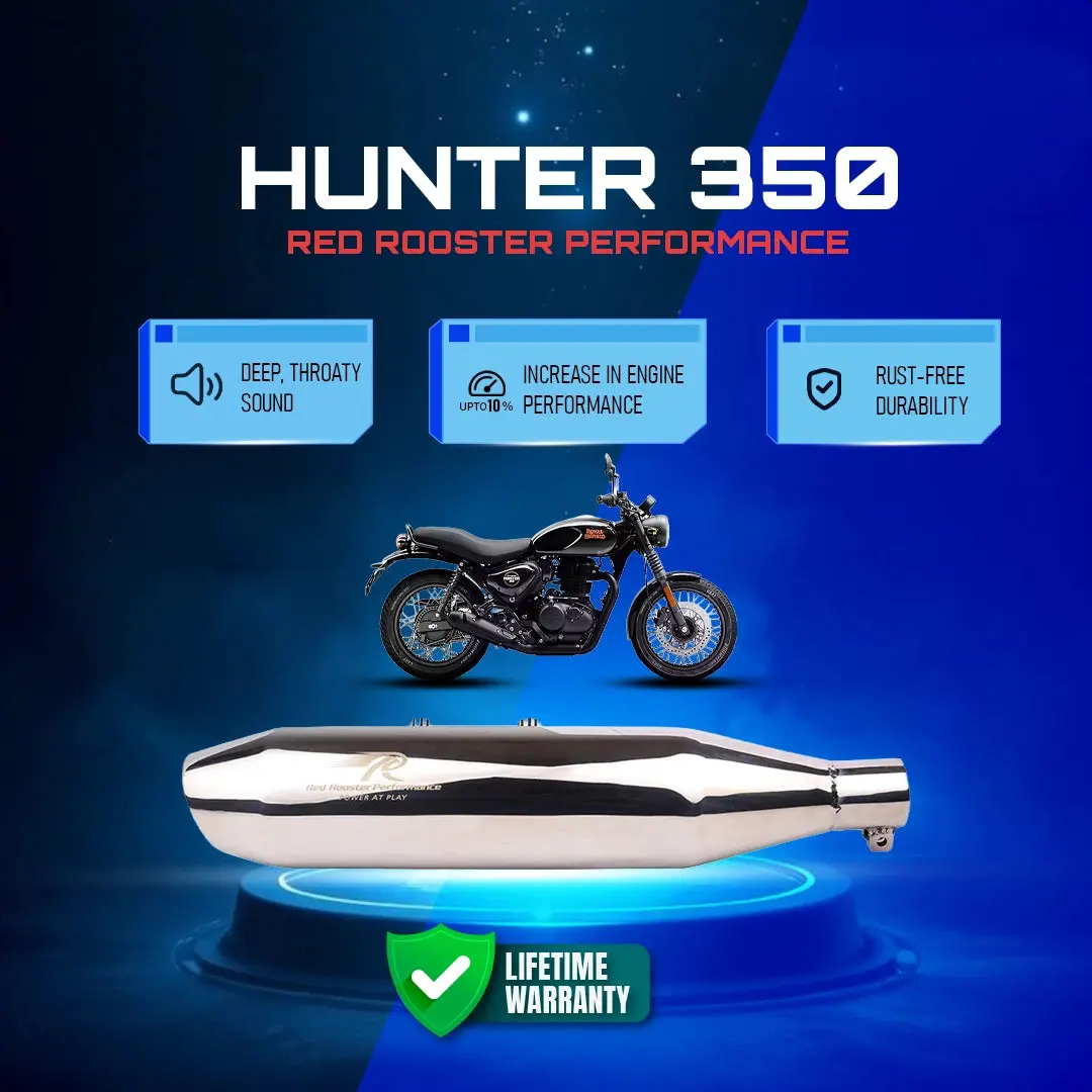 Red Rooster Performance Hunter 350 Polish Rumbler Max Exhaust 1